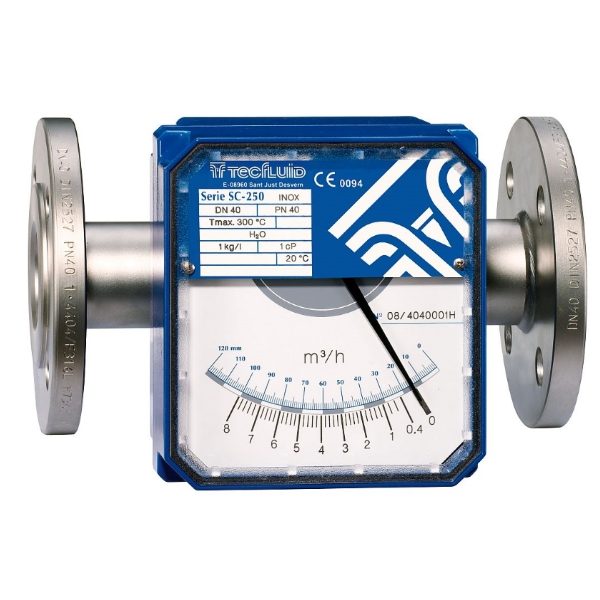 Rotametr metalowy SC250HV dla cieczy i wody montaż poziomy